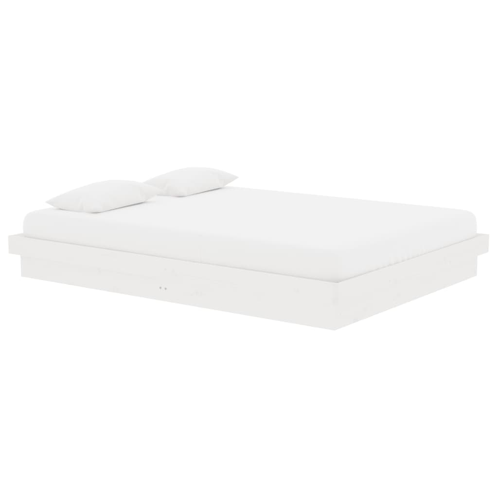 vidaXL Estrutura de cama 140x190 cm madeira maciça branco