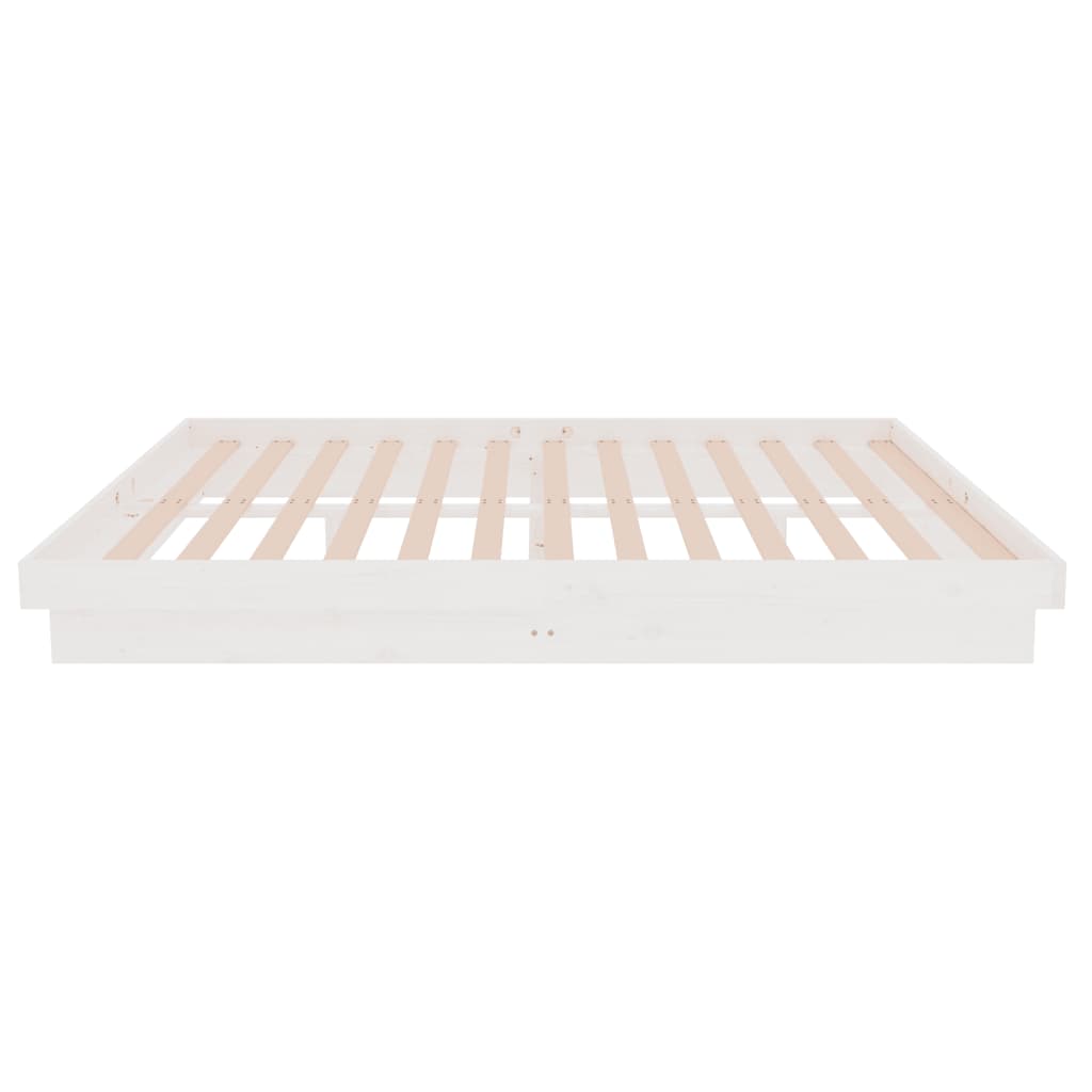 vidaXL Estrutura de cama 140x190 cm madeira maciça branco