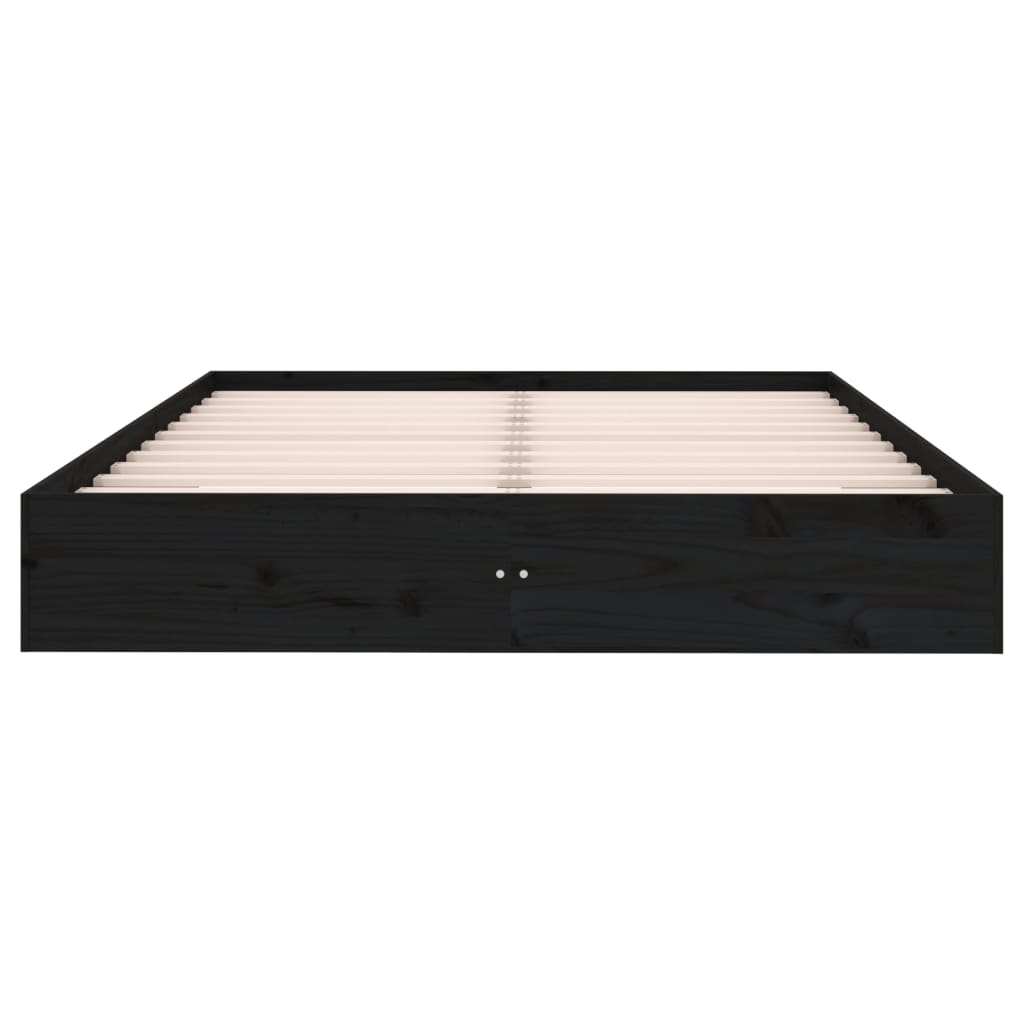 vidaXL Estrutura de cama 160x200 cm madeira maciça preto