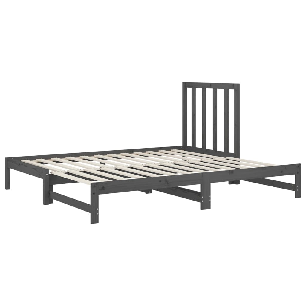 vidaXL Estrutura sofá-cama de puxar 2x(90x190) cm pinho maciço cinza