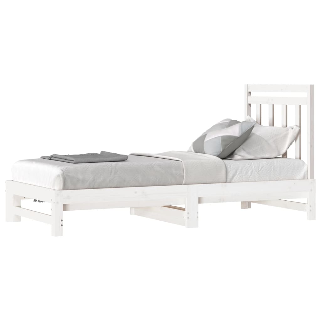 vidaXL Sofá-cama de puxar 2x(90x200) cm pinho maciço branco