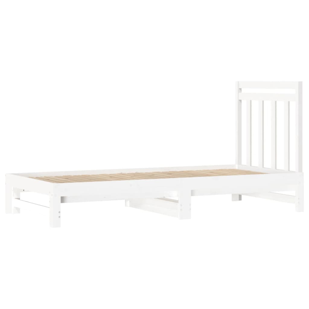 vidaXL Sofá-cama de puxar 2x(90x200) cm pinho maciço branco