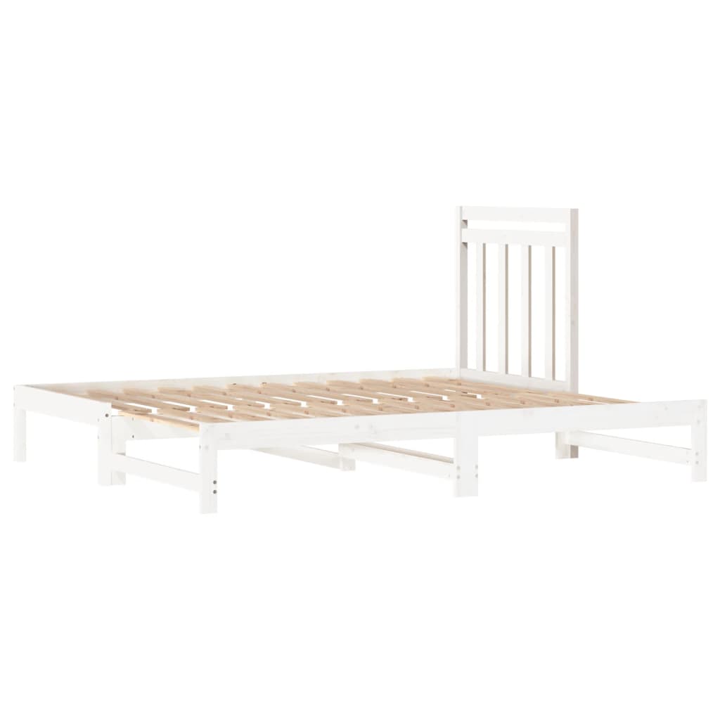 vidaXL Sofá-cama de puxar 2x(90x200) cm pinho maciço branco