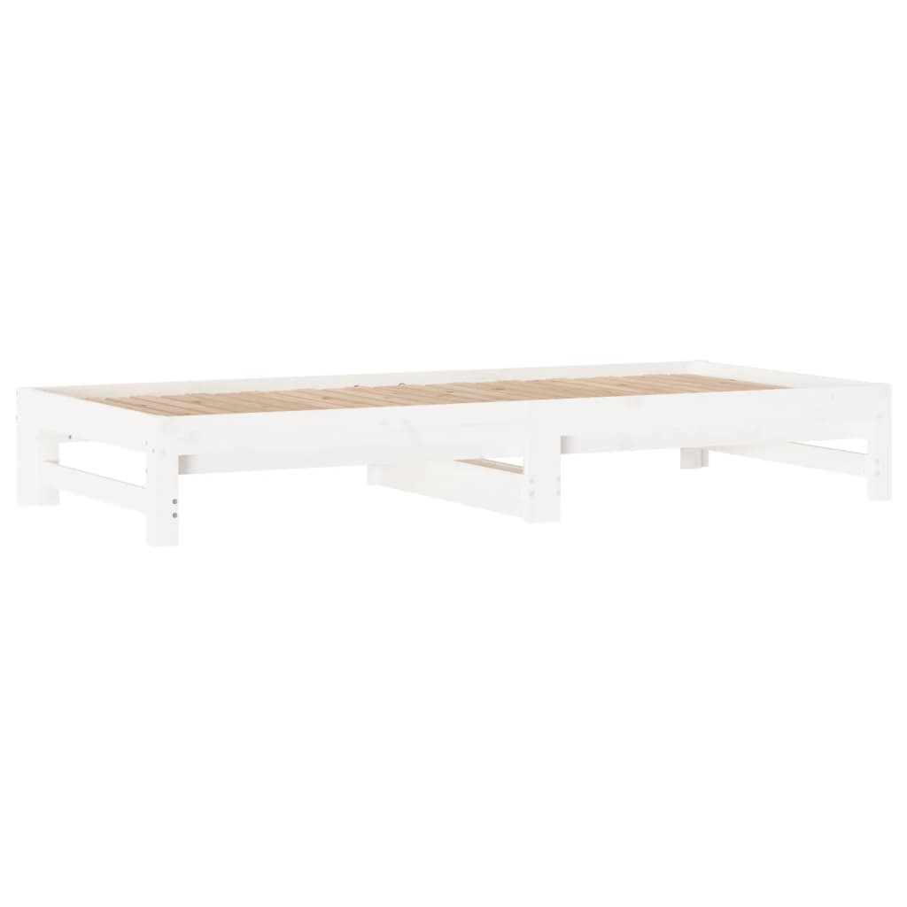 vidaXL Sofá-cama de puxar 2x(90x200) cm pinho maciço branco