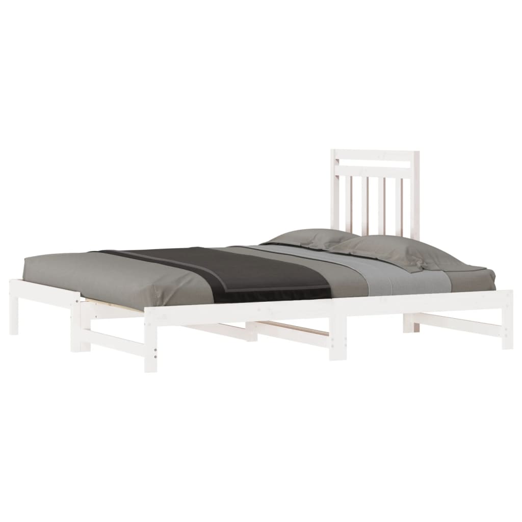 vidaXL Sofá-cama de puxar 2x(90x200) cm pinho maciço branco