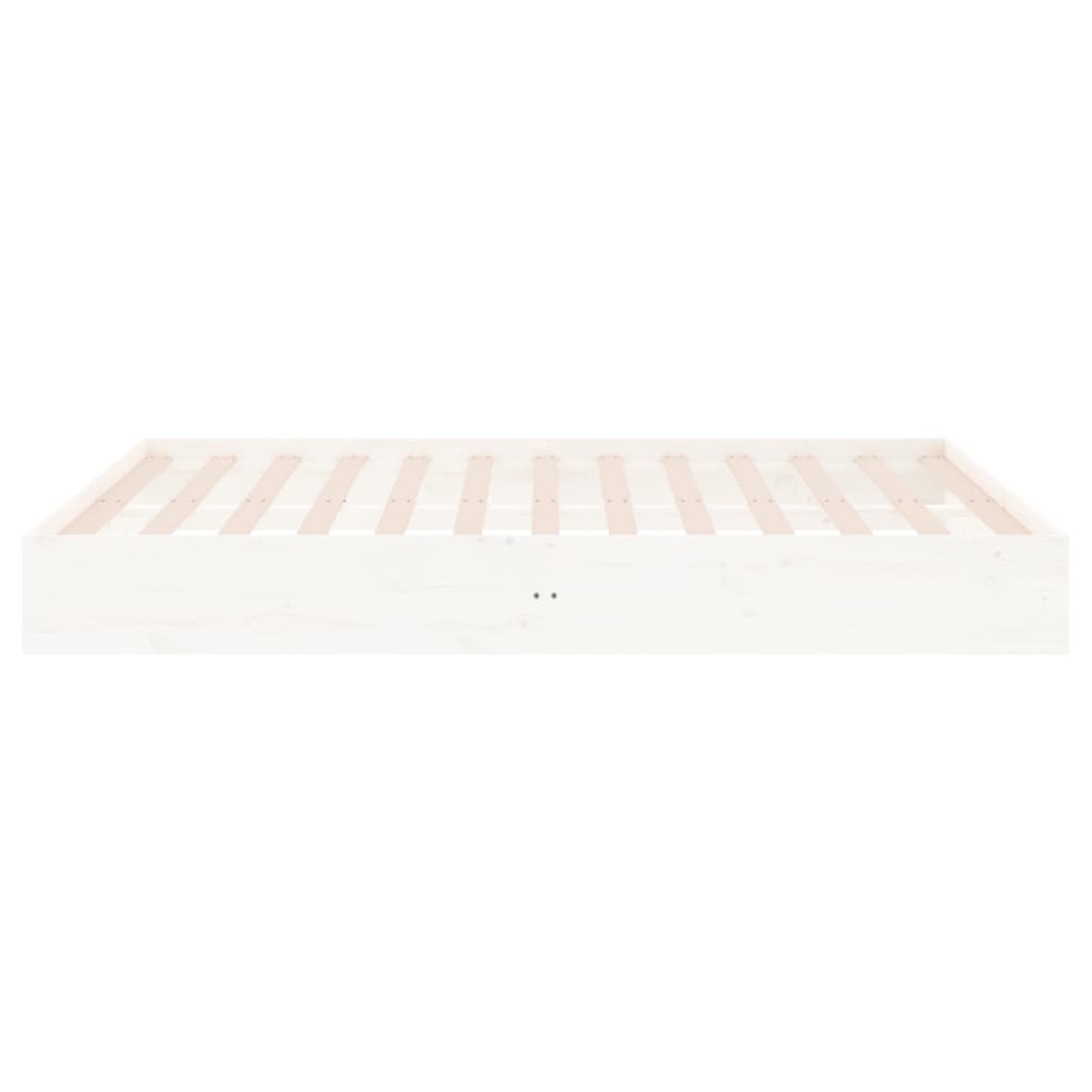 vidaXL Estrutura de cama 140x200 cm madeira maciça branco