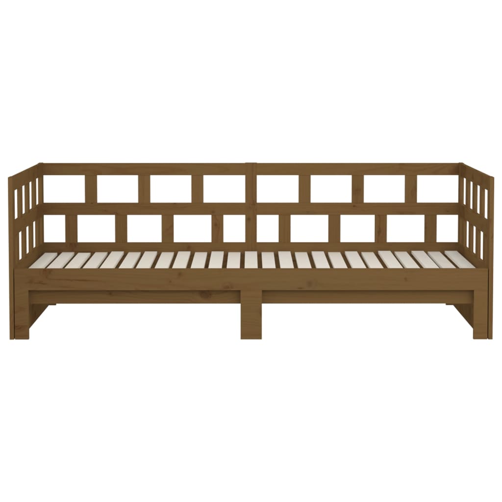 vidaXL Estrutura sofá-cama de puxar pinho maciço castanho 2x(90x190)cm