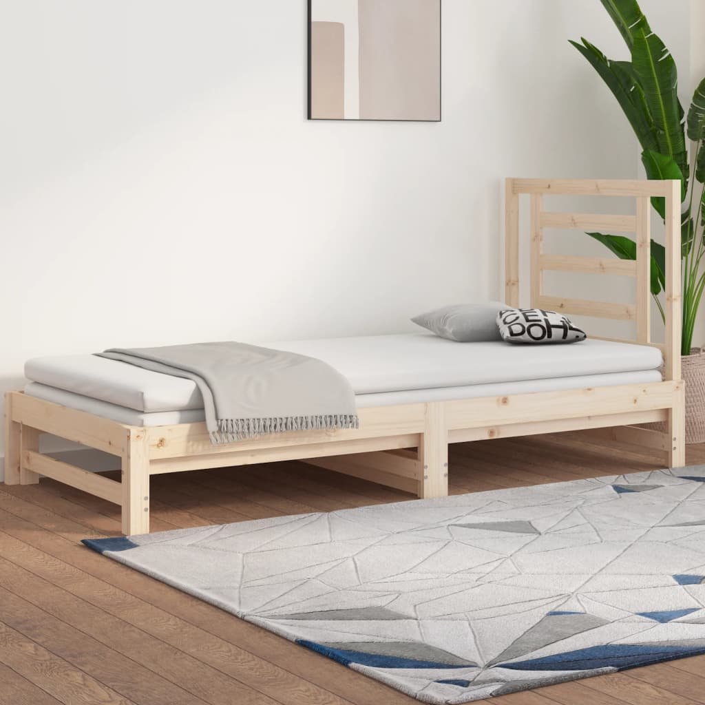 vidaXL Estrutura sofá-cama de puxar 2x(90x190) cm pinho maciço