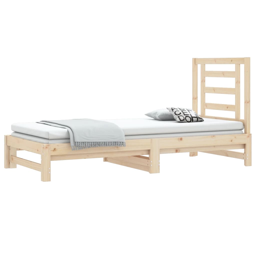 vidaXL Estrutura sofá-cama de puxar 2x(90x190) cm pinho maciço