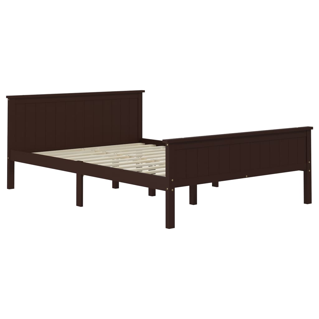 vidaXL Estrutura de cama 160x200 cm pinho maciço castanho-escuro