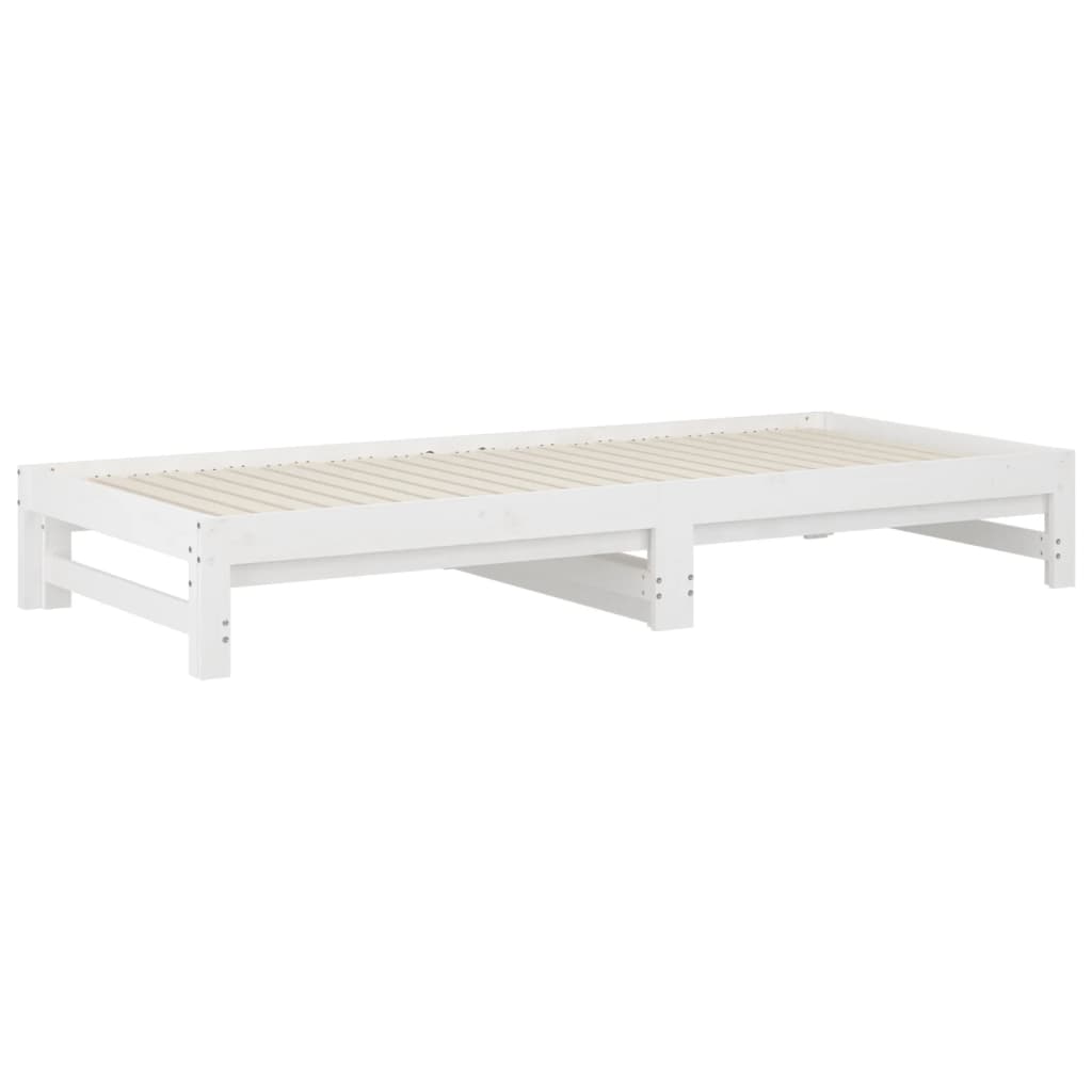 vidaXL Sofá-cama de puxar 2x(90x200) cm pinho maciço branco