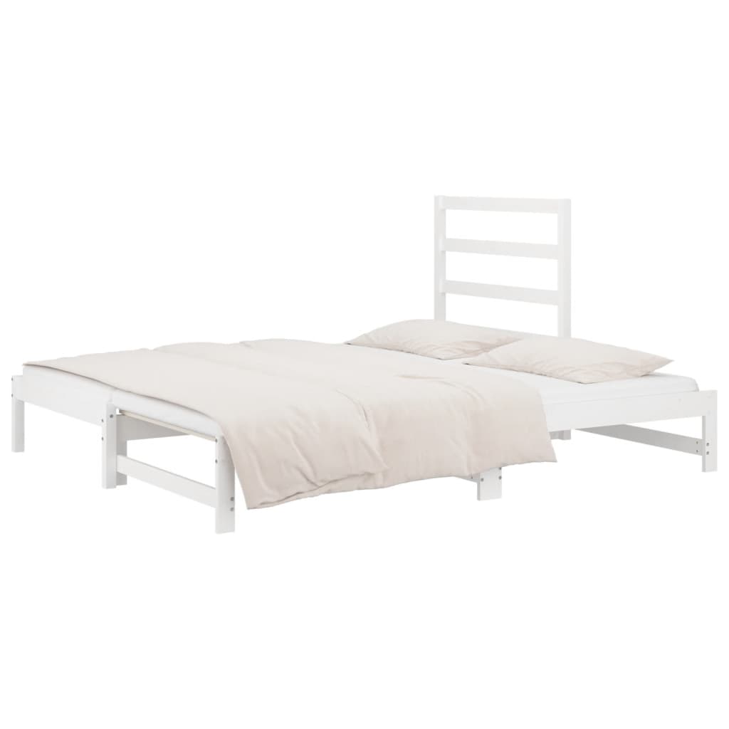 vidaXL Sofá-cama de puxar 2x(90x200) cm pinho maciço branco