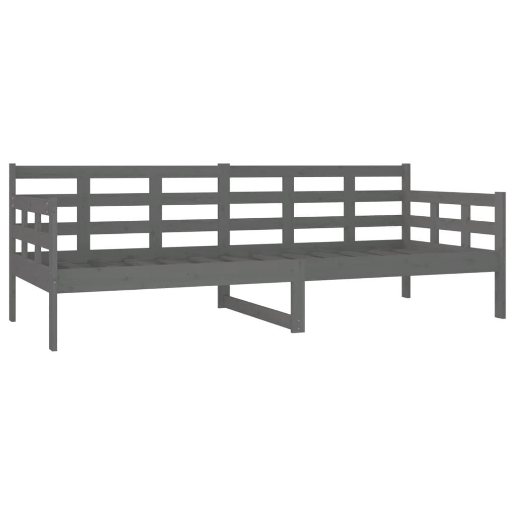 vidaXL Sofá-cama 80x200 cm madeira de pinho maciça cinzento