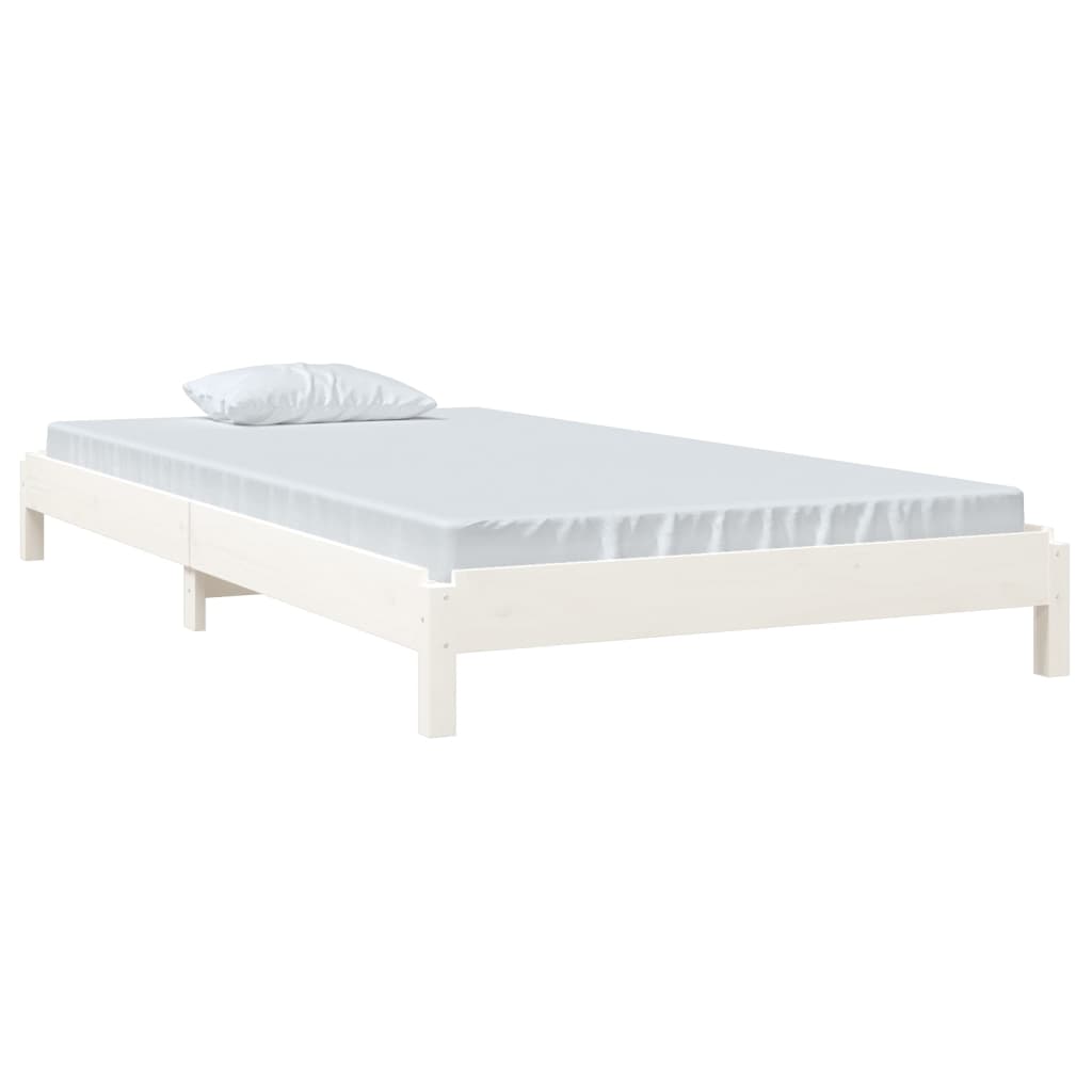 vidaXL Cama empilhável 90x190 cm madeira de pinho maciça branco