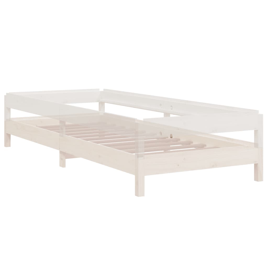 vidaXL Cama empilhável 90x190 cm madeira de pinho maciça branco