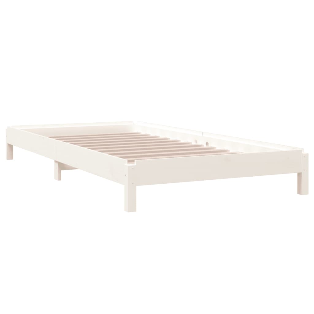 vidaXL Cama empilhável 90x190 cm madeira de pinho maciça branco