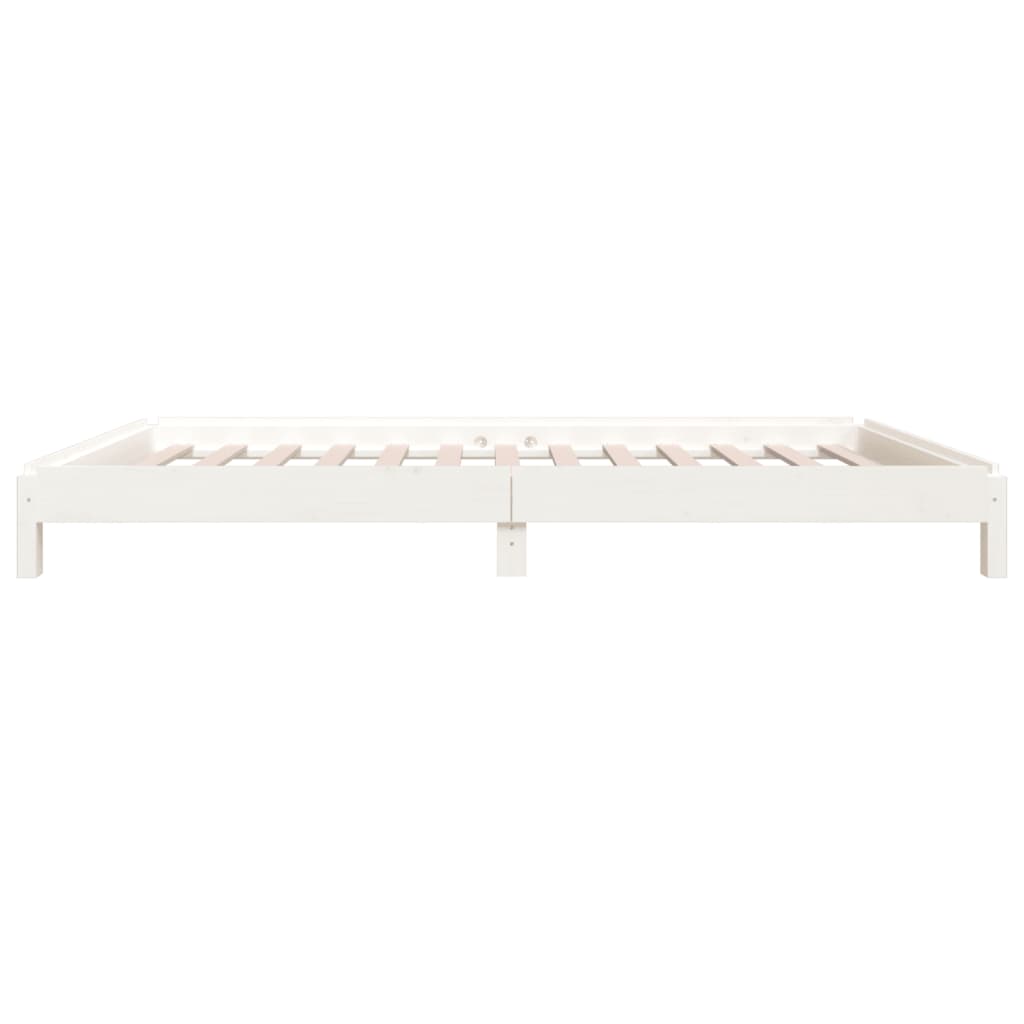 vidaXL Cama empilhável 90x190 cm madeira de pinho maciça branco