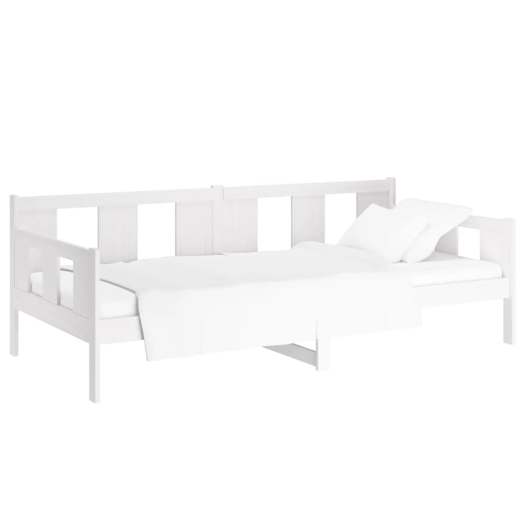 vidaXL Sofá-cama 90x200 cm madeira de pinho maciça branco