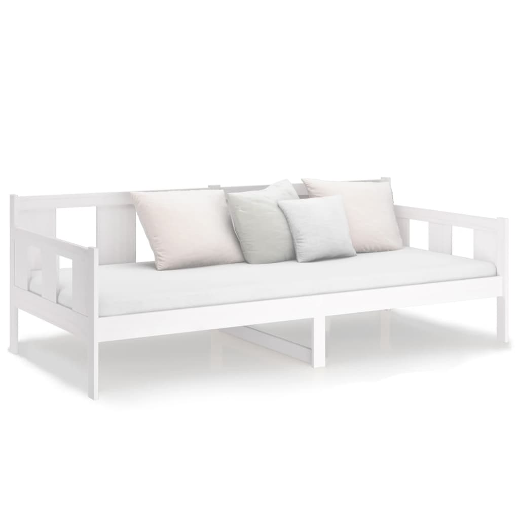 vidaXL Sofá-cama 90x200 cm madeira de pinho maciça branco