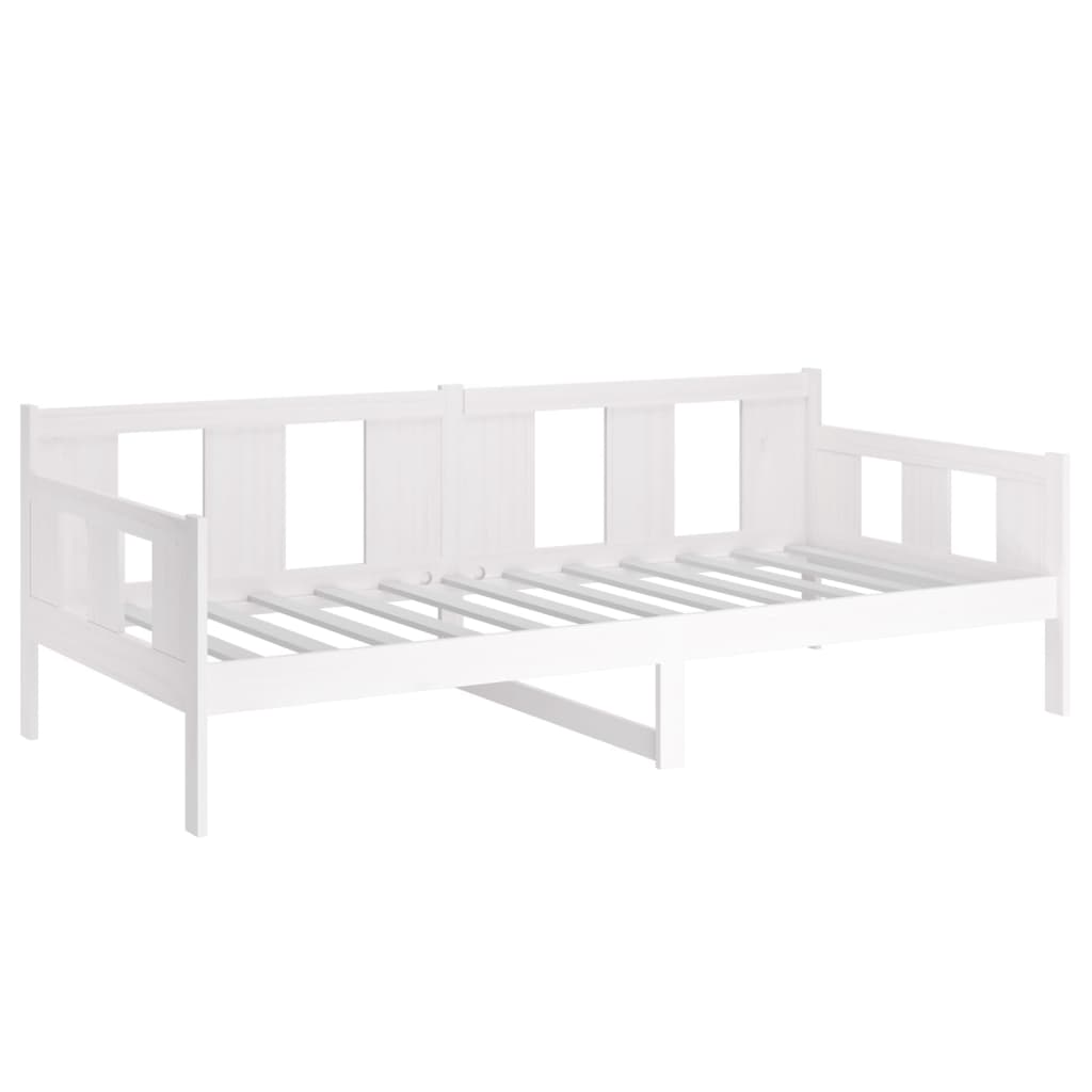 vidaXL Sofá-cama 90x200 cm madeira de pinho maciça branco