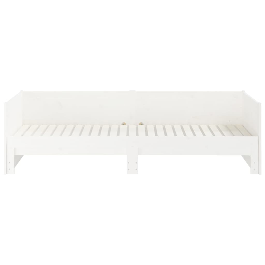 vidaXL Estrutura sofá-cama de puxar pinho maciço branco 2x(90x190) cm