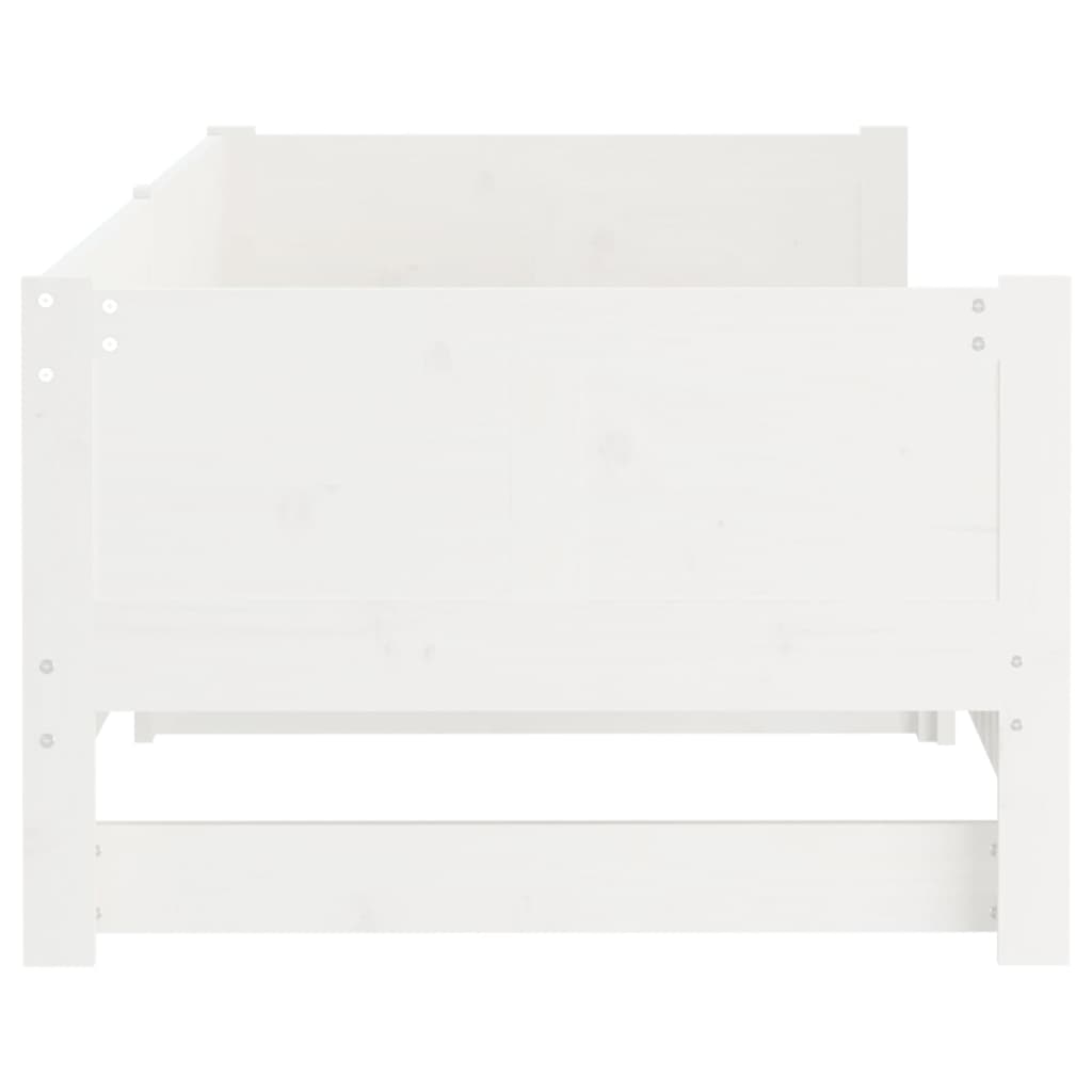 vidaXL Estrutura sofá-cama de puxar pinho maciço branco 2x(90x190) cm