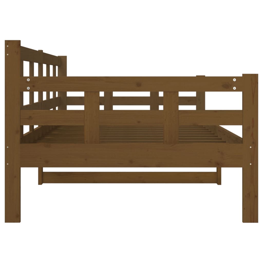 vidaXL Sofá-cama 90x190 cm madeira de pinho maciça castanho mel