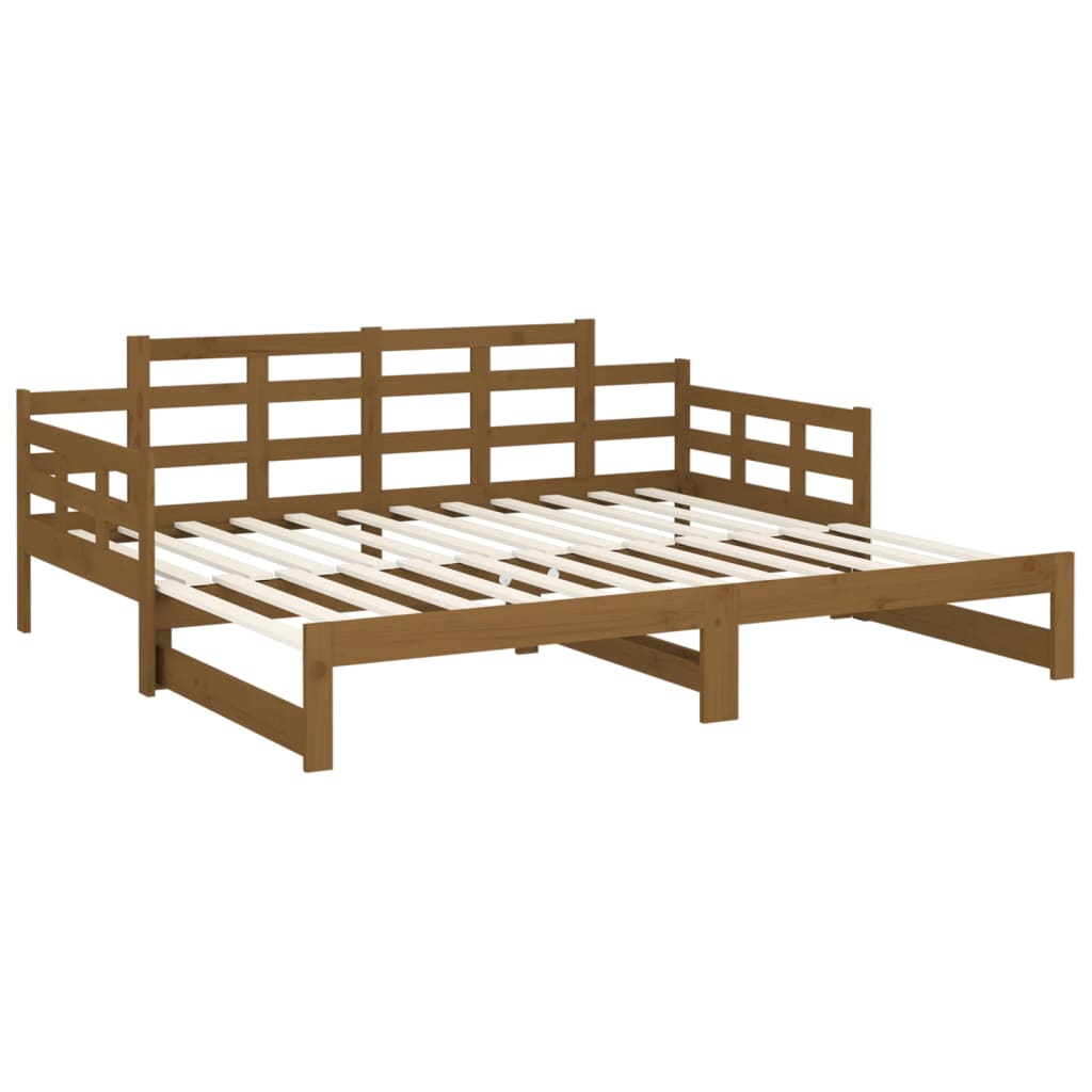 vidaXL Estrutura sofá-cama de puxar 2x(90x200) cm pinho castanho-mel