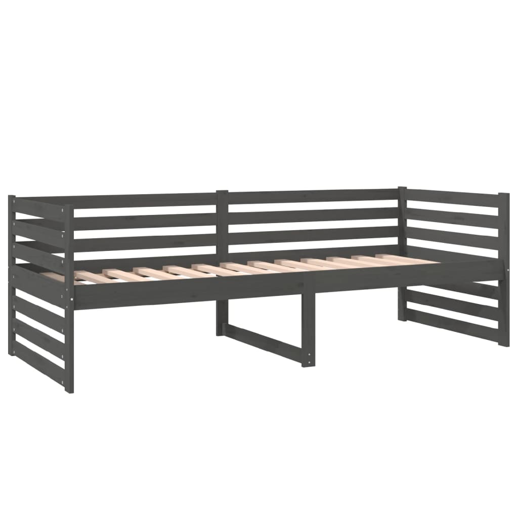 vidaXL Sofá-cama 80x200 cm madeira de pinho maciça cinzento