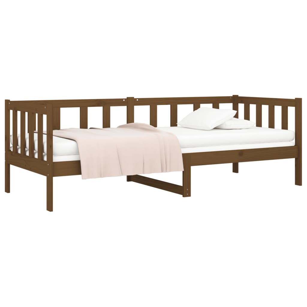 vidaXL Sofá-cama 90x190 cm madeira de pinho maciça castanho mel