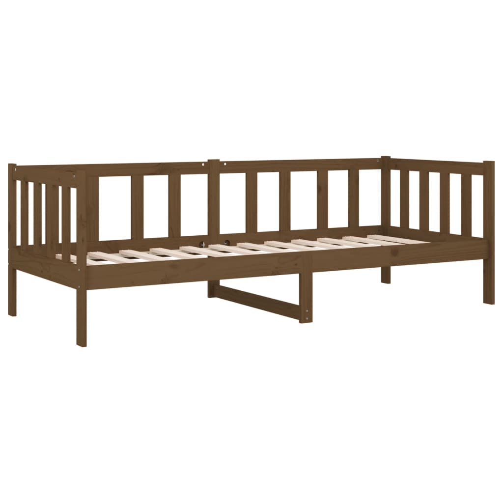 vidaXL Sofá-cama 90x190 cm madeira de pinho maciça castanho mel