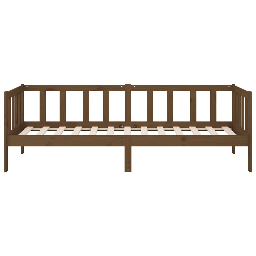 vidaXL Sofá-cama 90x190 cm madeira de pinho maciça castanho mel