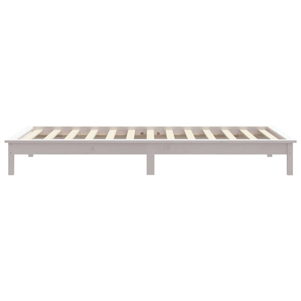 vidaXL Estrutura cama de solteiro pequena 75x190cm pinho maciço branco