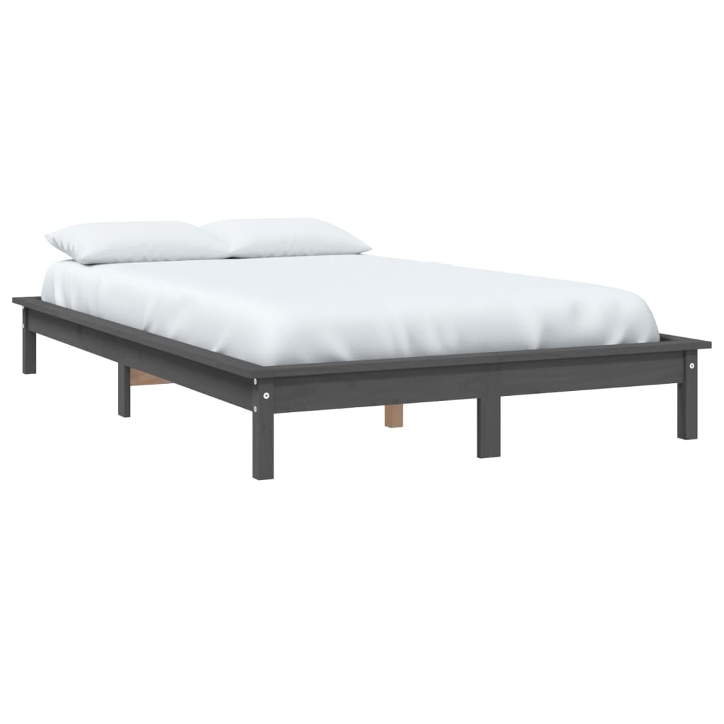 vidaXL Estrutura de cama 120x200 cm pinho maciço cinzento