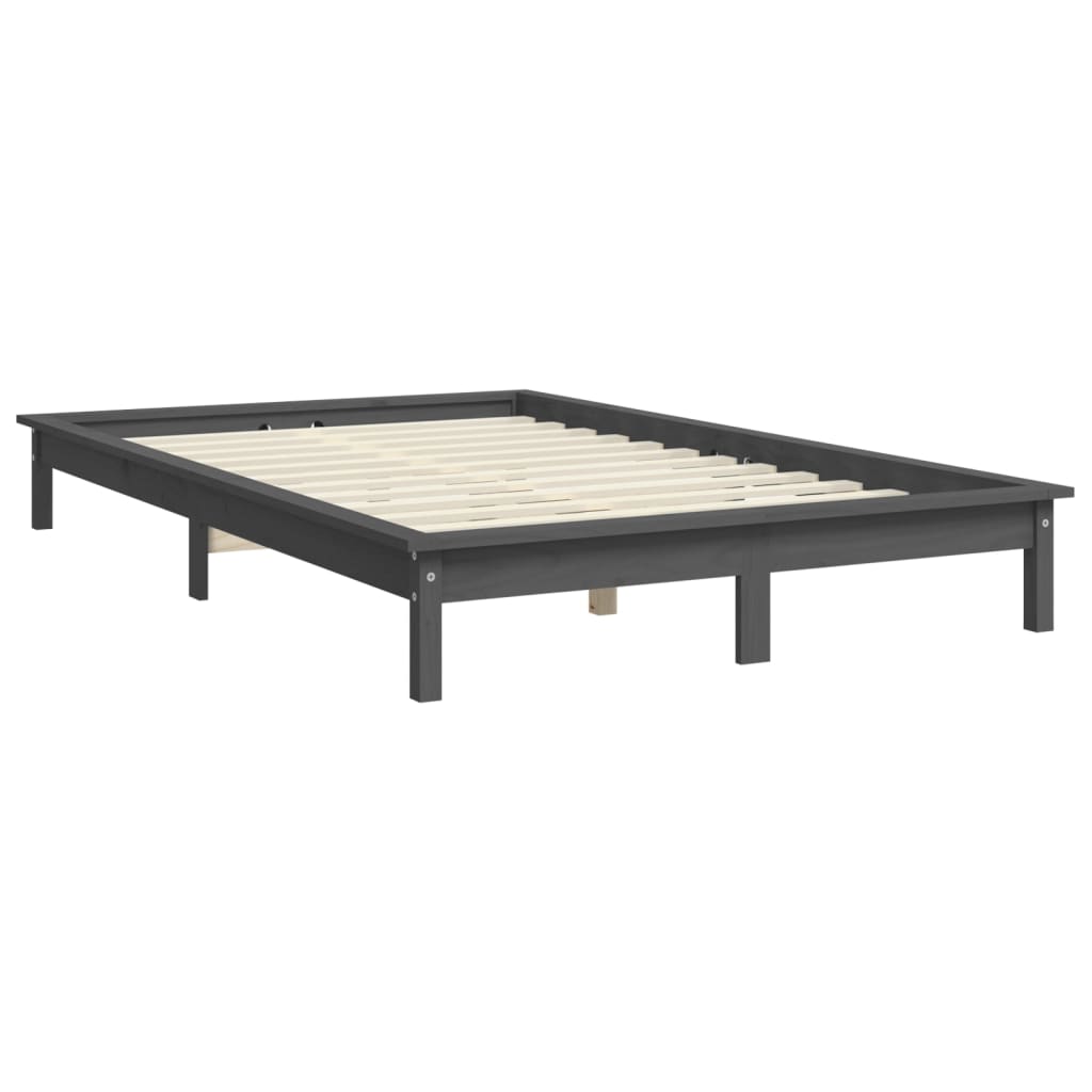 vidaXL Estrutura de cama 120x200 cm pinho maciço cinzento