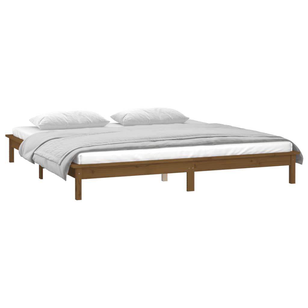 vidaXL Estrutura cama king 150x200cm madeira maciça castanho-mel