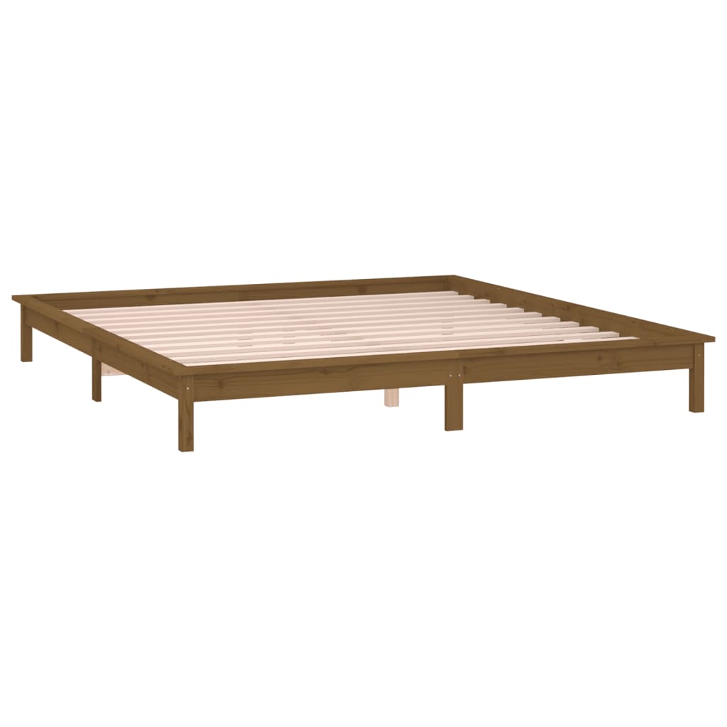 vidaXL Estrutura cama king 150x200cm madeira maciça castanho-mel