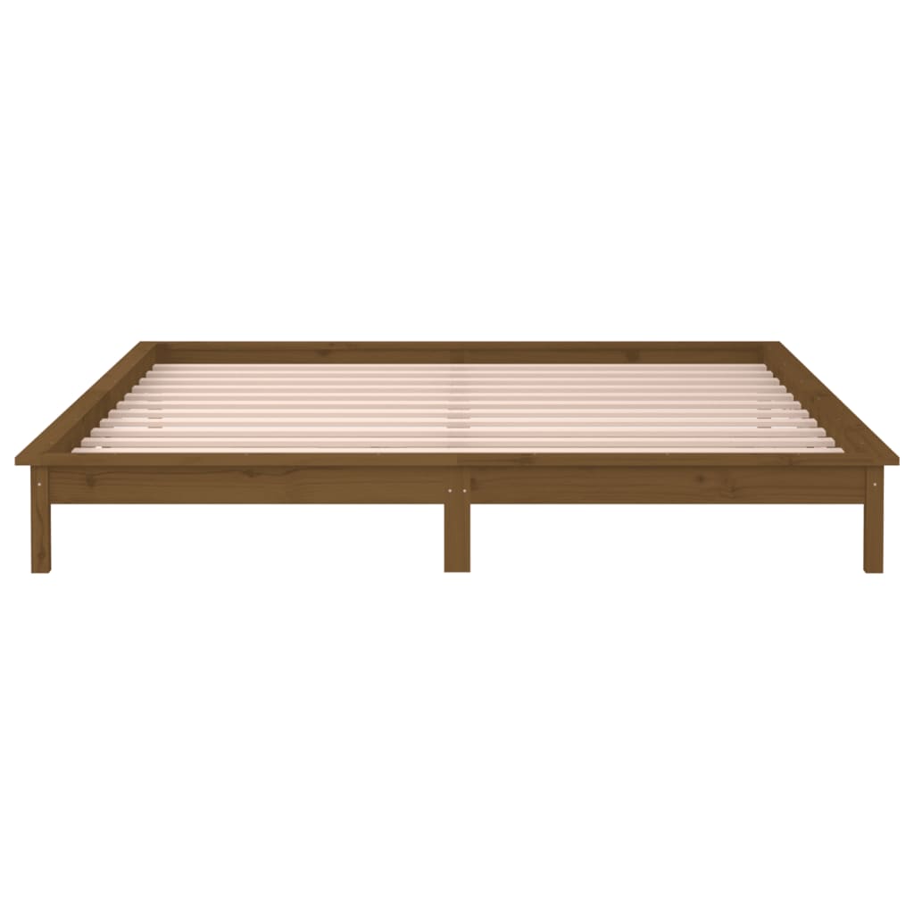 vidaXL Estrutura cama king 150x200cm madeira maciça castanho-mel