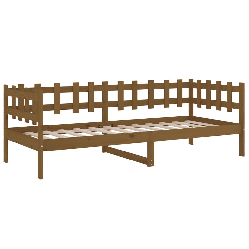 vidaXL Sofá-cama 90x190 cm madeira de pinho maciça castanho mel