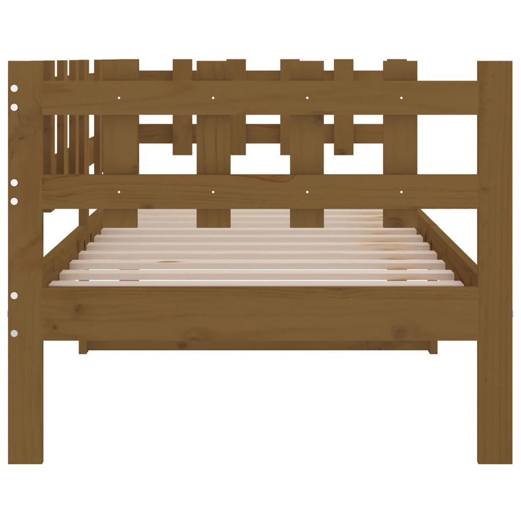 vidaXL Sofá-cama 90x190 cm madeira de pinho maciça castanho mel