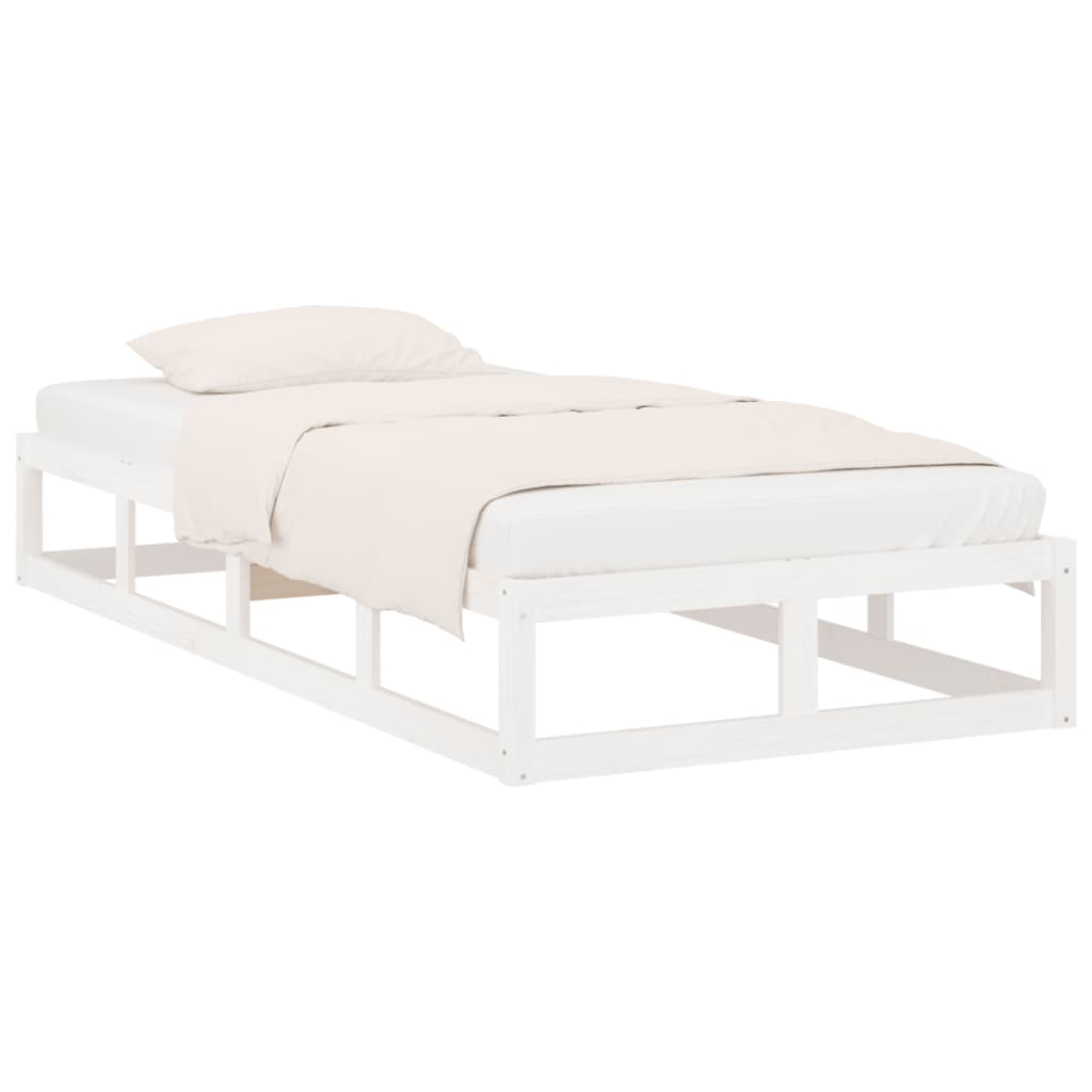 vidaXL Estrutura de cama branco 100x200 cm madeira maciça