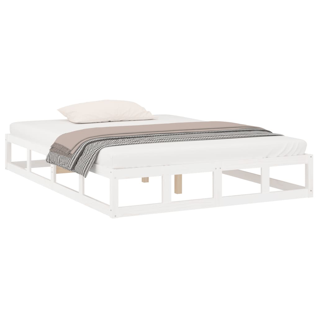 vidaXL Estrutura de cama 200x200 cm pinho maciço branco