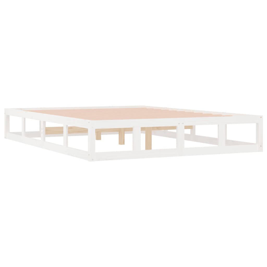 vidaXL Estrutura de cama 200x200 cm pinho maciço branco