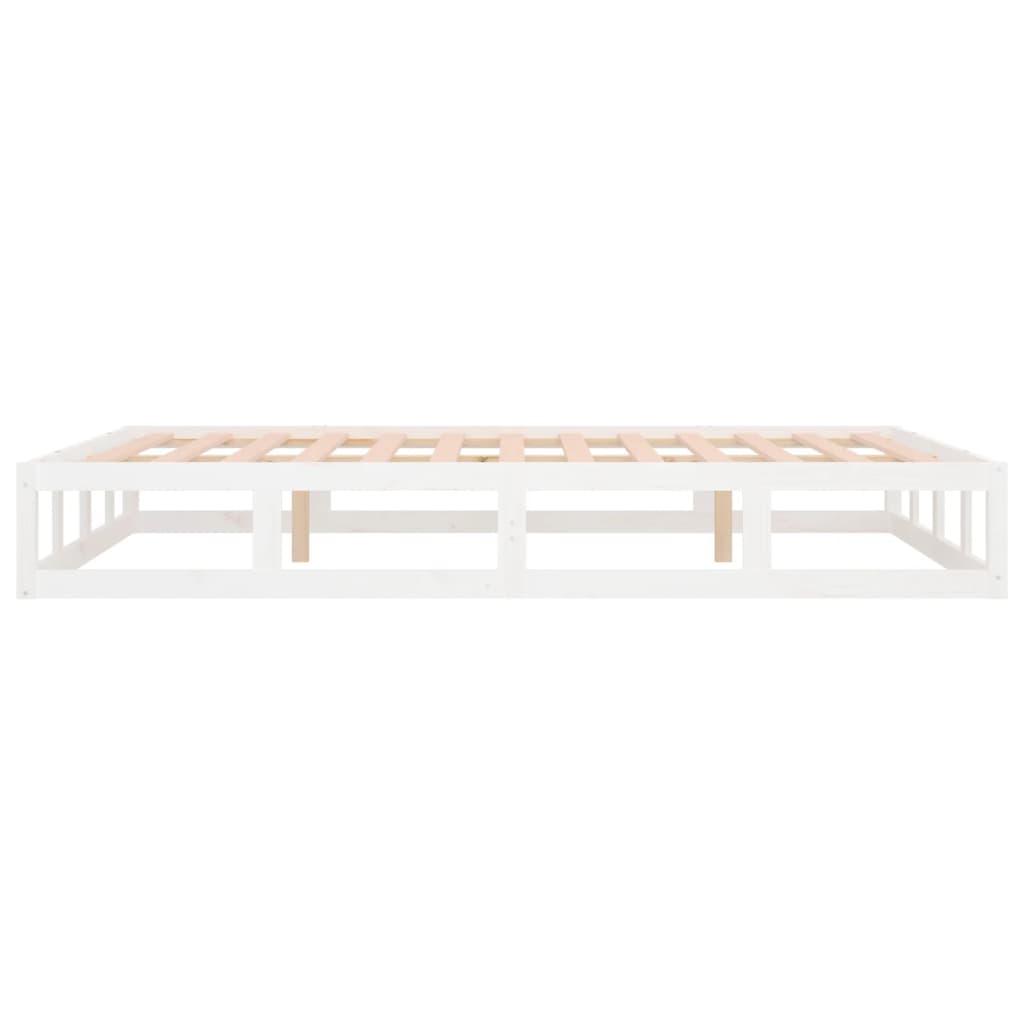 vidaXL Estrutura de cama 200x200 cm pinho maciço branco