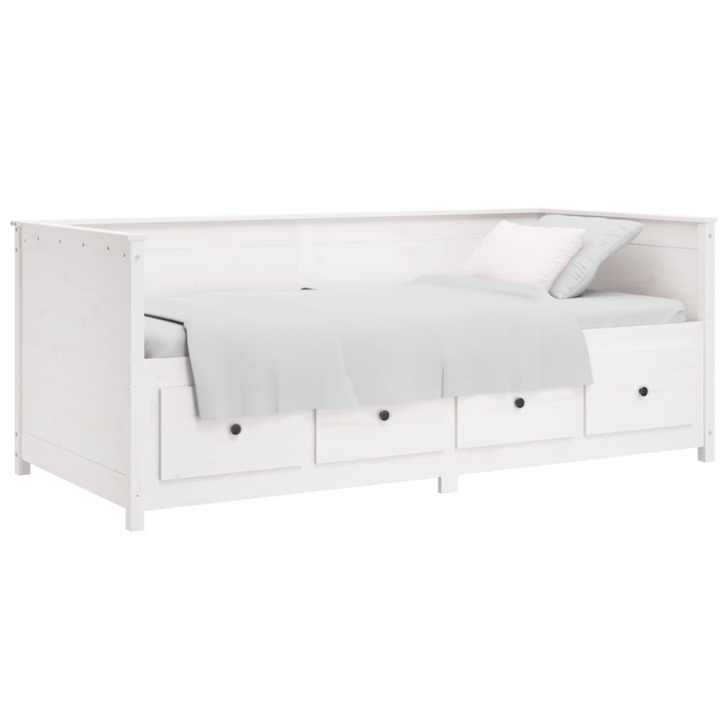 vidaXL Sofá-cama 100x200 cm madeira de pinho maciça branco