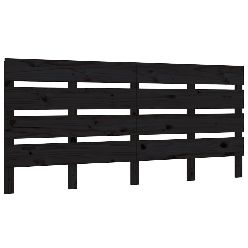 vidaXL Estrutura de cama de casal 135x190 cm pinho maciço preto