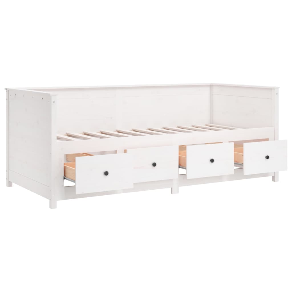 vidaXL Sofá-cama 100x200 cm madeira de pinho maciça branco