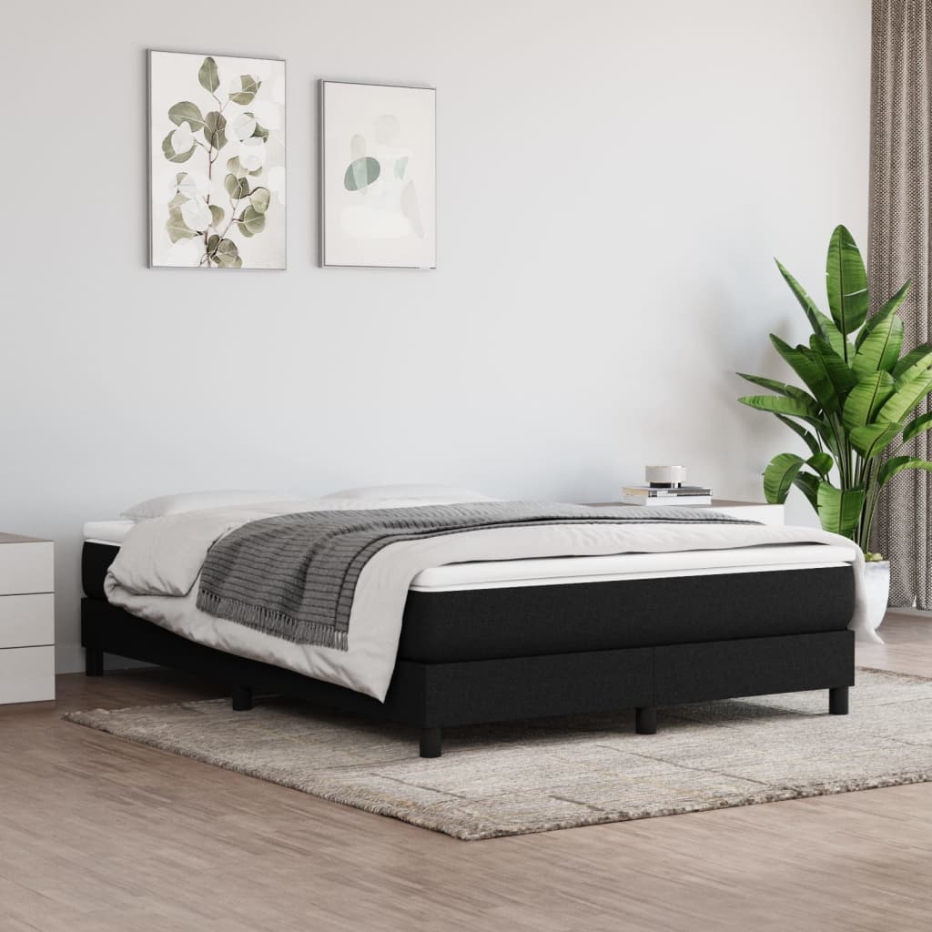 vidaXL Estrutura de cama 140x200 cm tecido preto