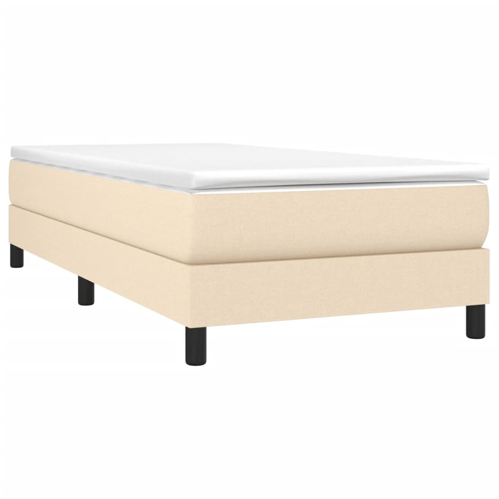 vidaXL Estrutura de cama 90x200 cm tecido cor creme