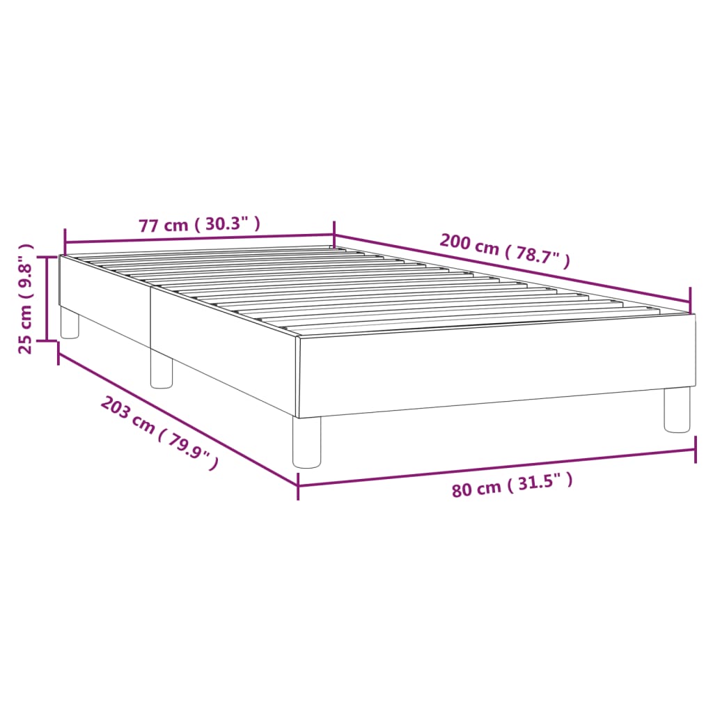 vidaXL Estrutura de cama em tecido 80x200 cm azul